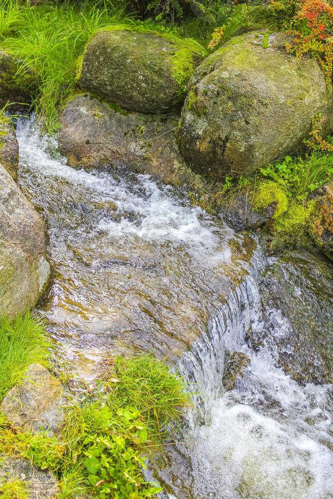 Small waterfall river and stream on Brocken mountain Harz Germany. photo