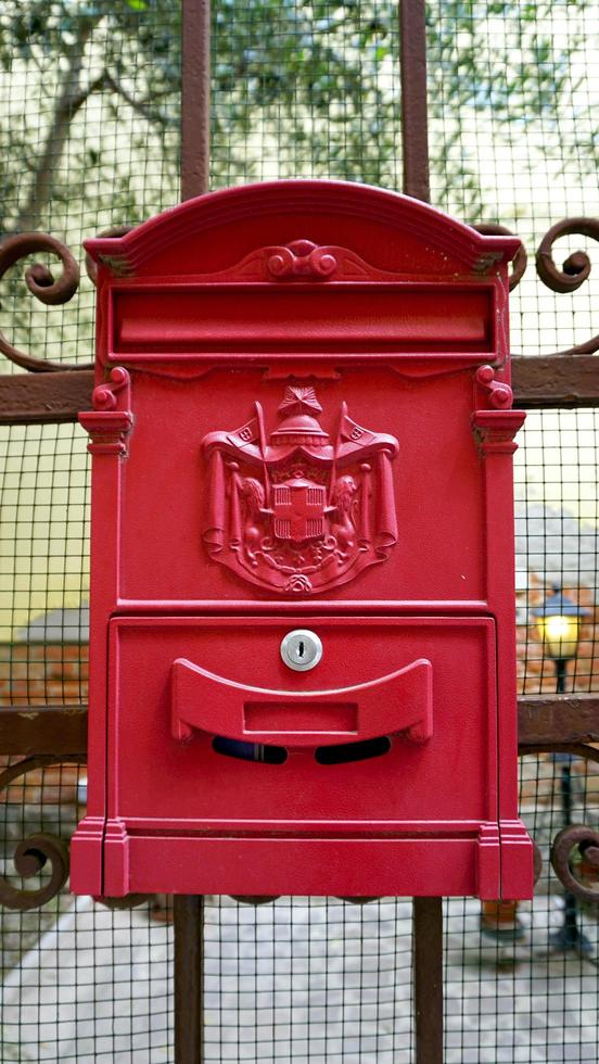 red vintage postal box photo