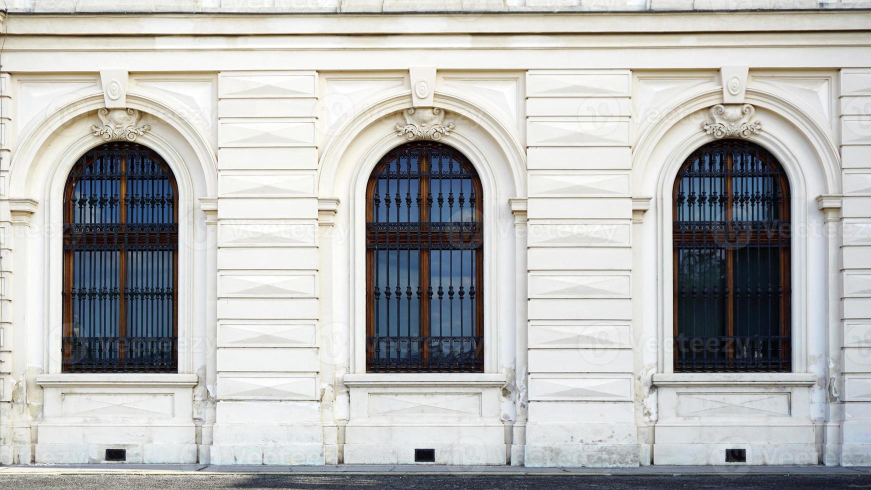 three windows with ornaments of Belvedere photo
