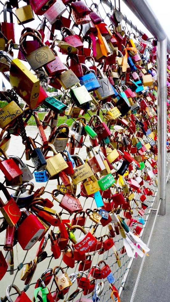 Key lock the railing on the bridge photo