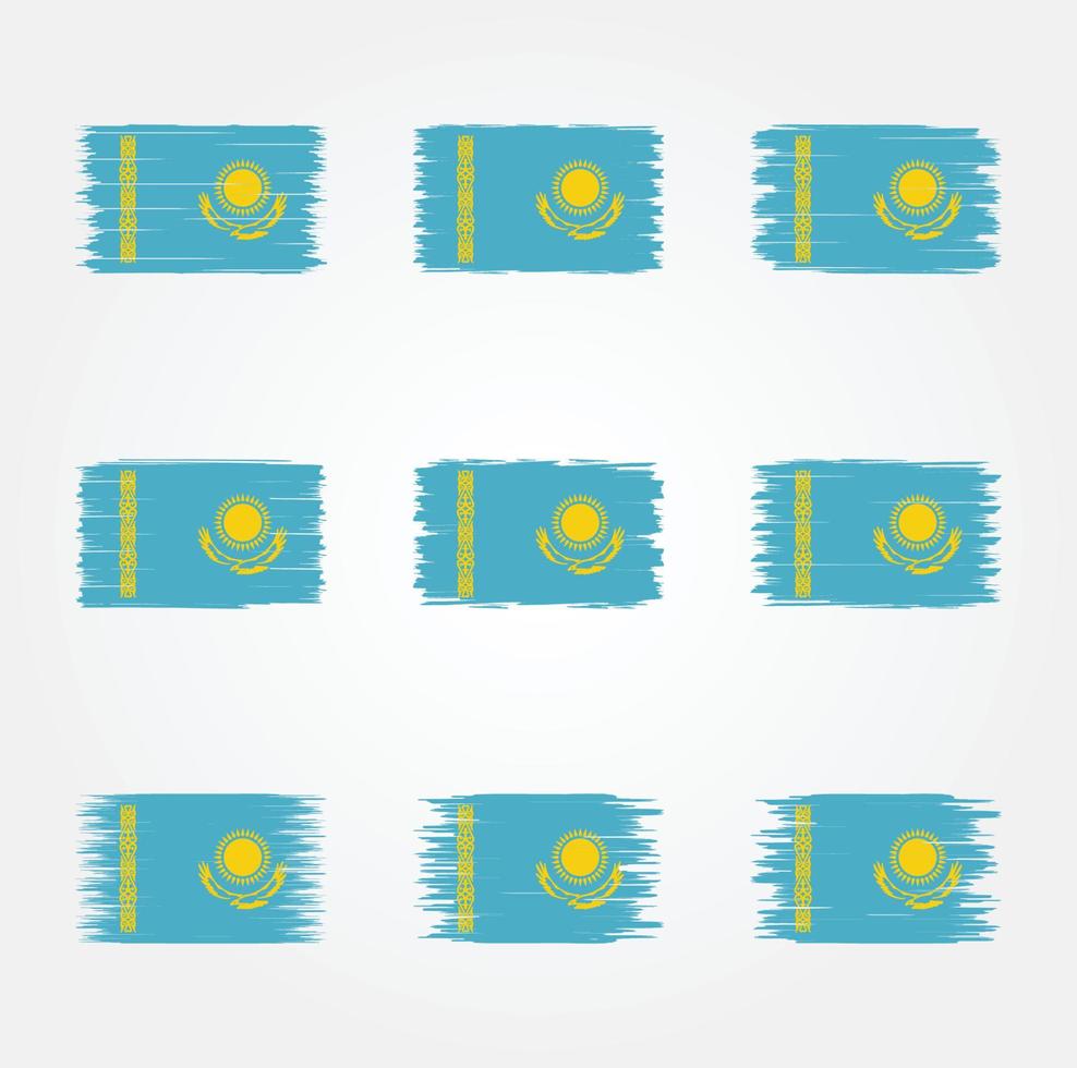 Kazakhstan Flag Brush. National Flag vector