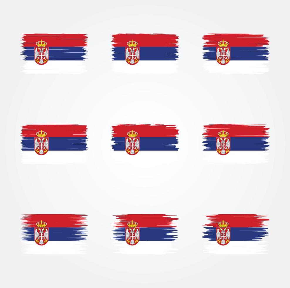 cepillo de bandera serbia. bandera nacional vector