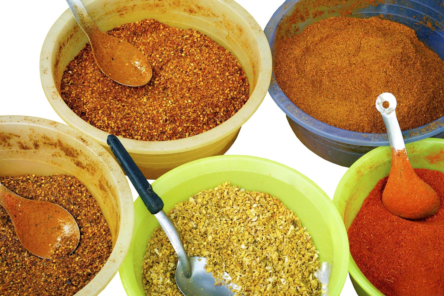 colorful chili powder and spice photo