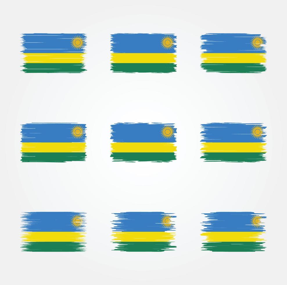 Rwanda Flag Brush. National Flag vector