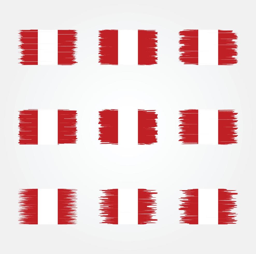 Peru Flag Brush Collection vector