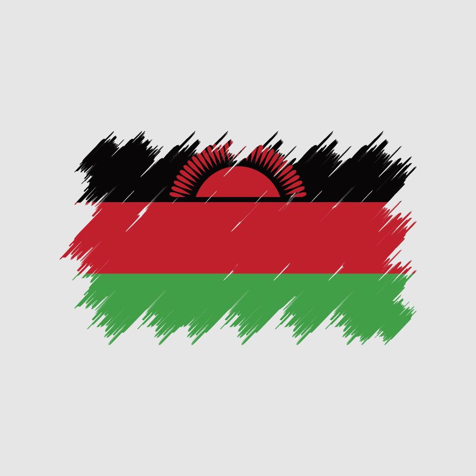 Malawi Flag Brush. National Flag vector