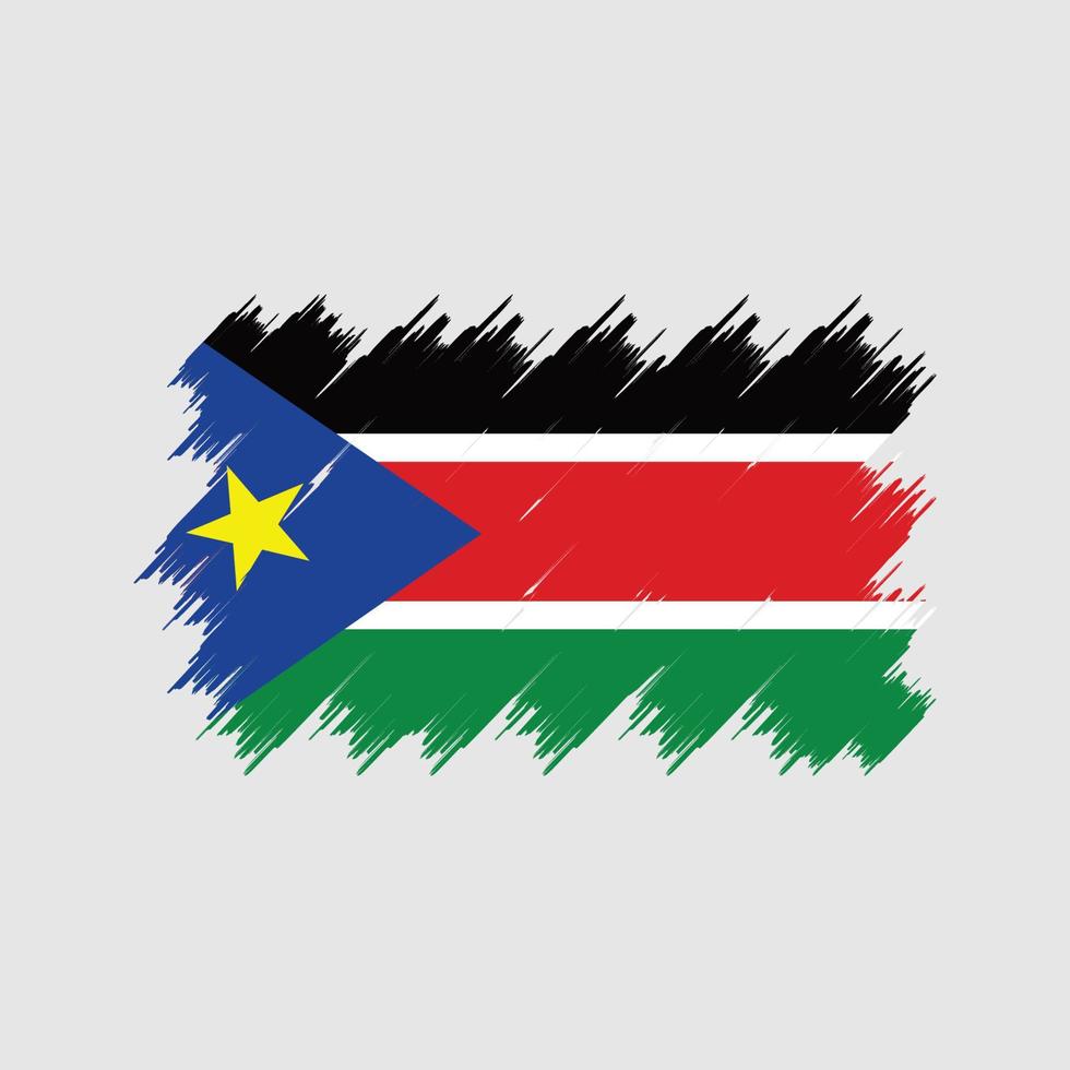 South Sudan Flag Brush. National Flag vector
