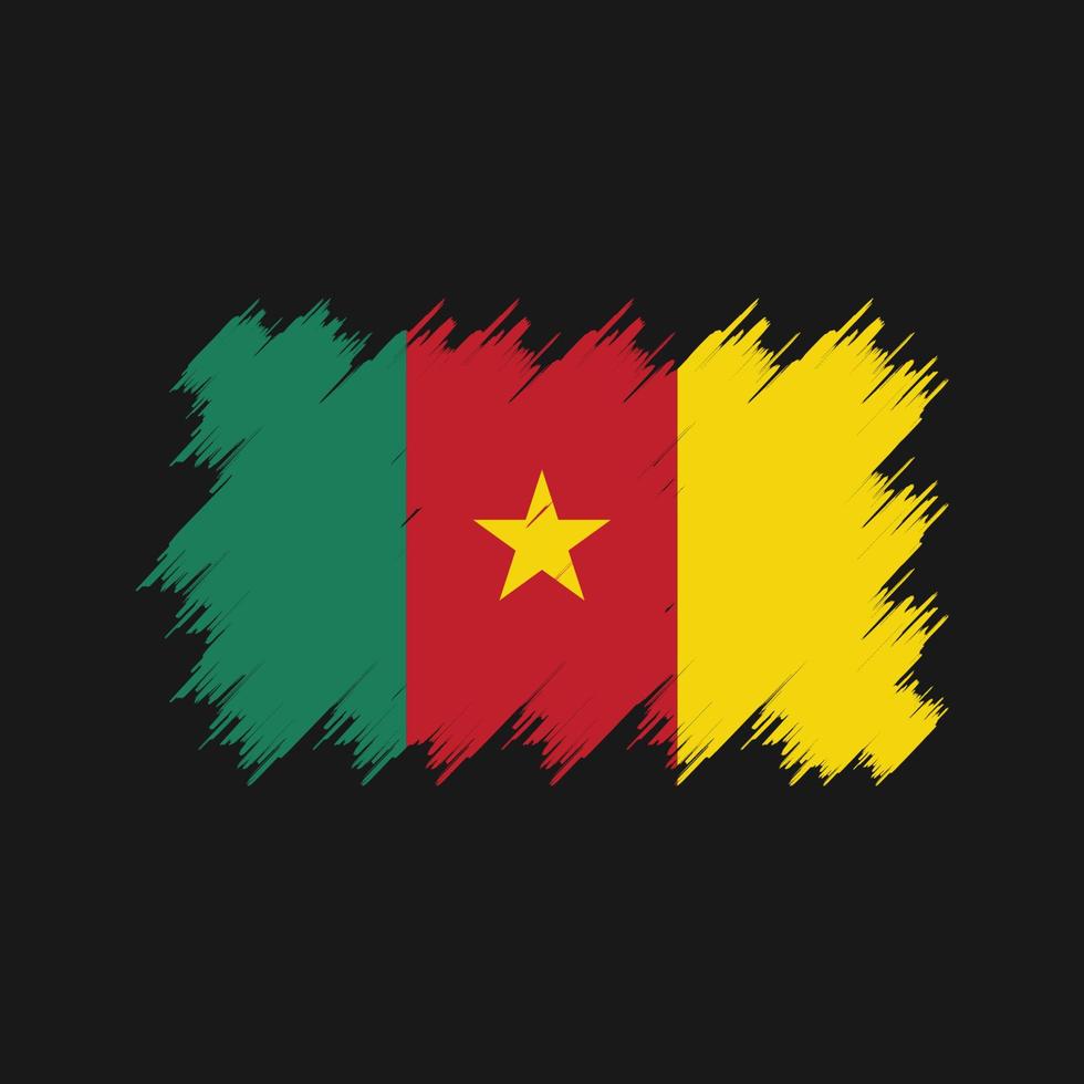 Cameroon Flag Brush. National Flag vector