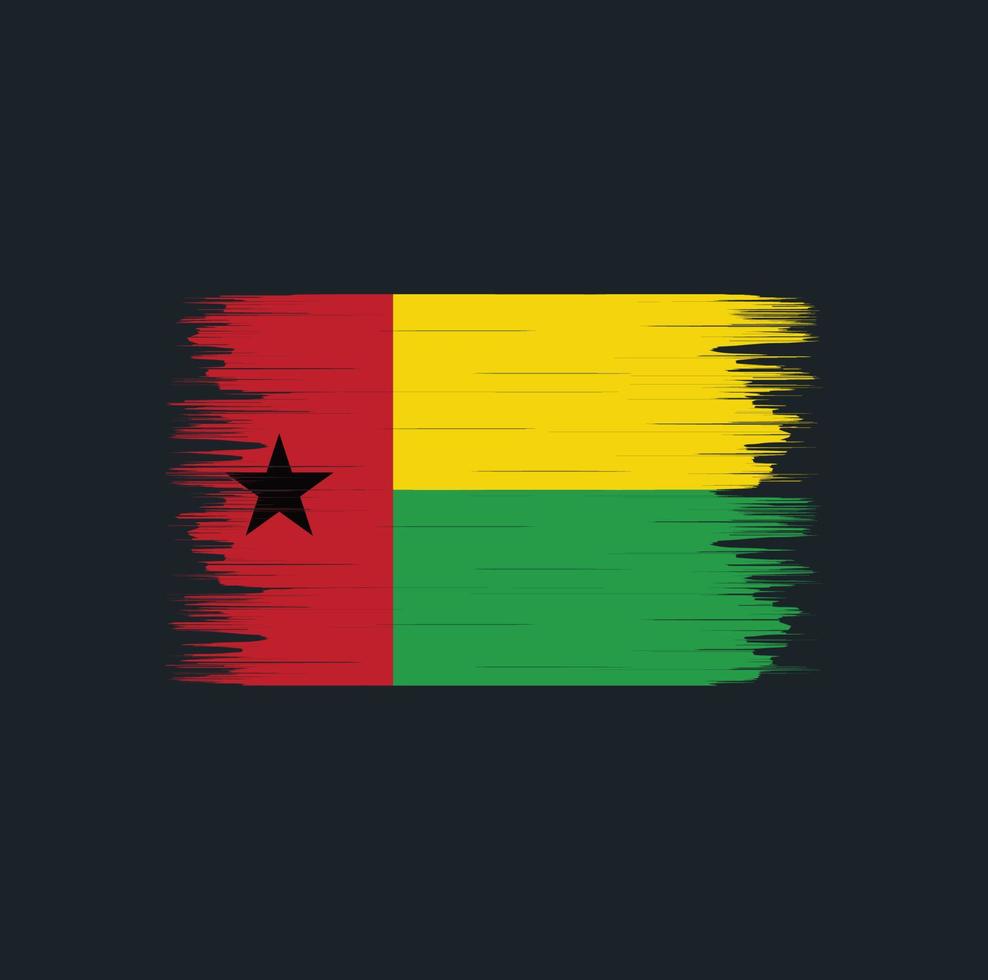 pincel de bandera de guinea bissau. bandera nacional vector