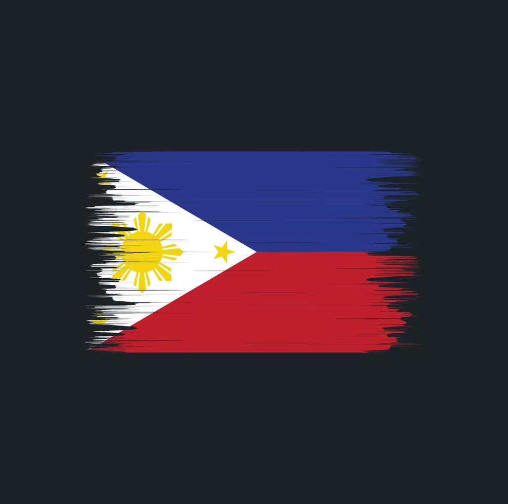 cepillo de bandera de filipinas. bandera nacional vector