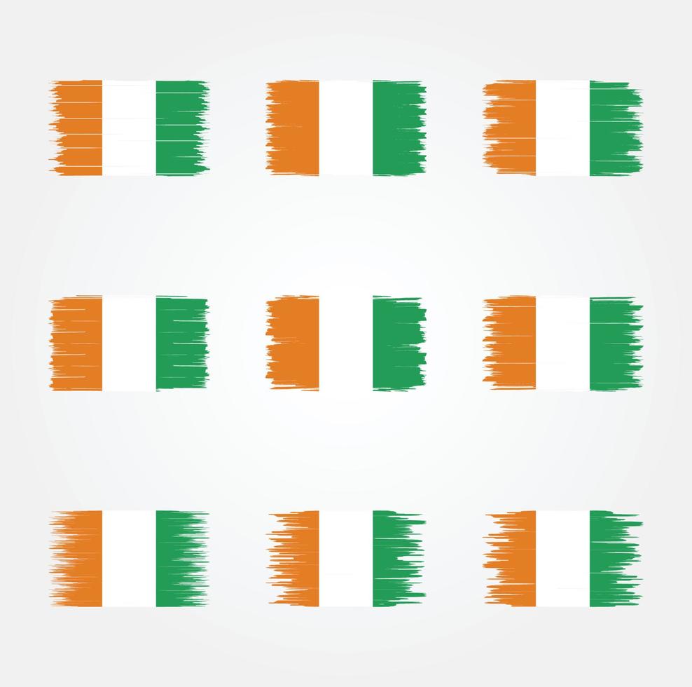 pincel de bandera de costa de marfil. bandera nacional vector