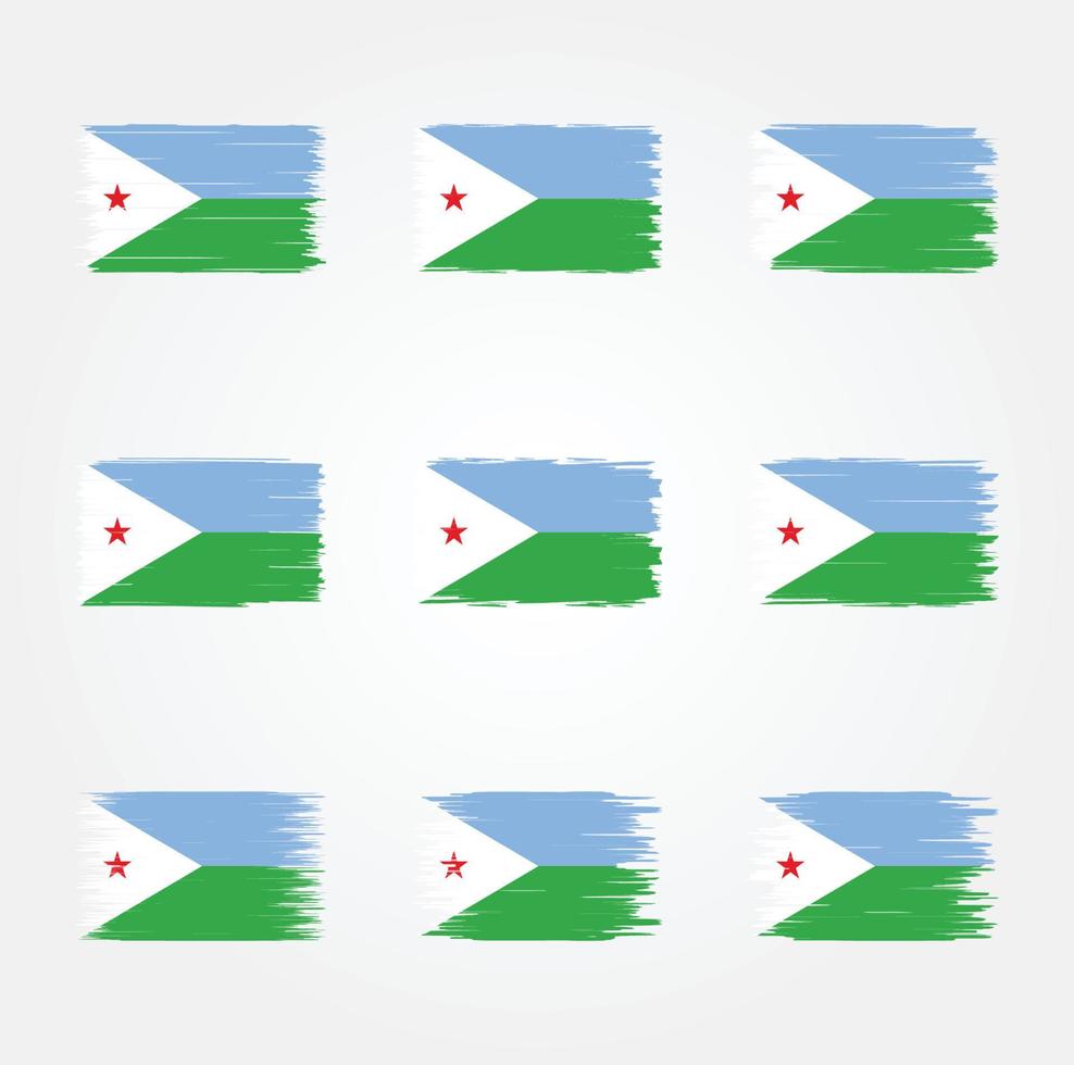 cepillo de bandera de djibouti. bandera nacional vector