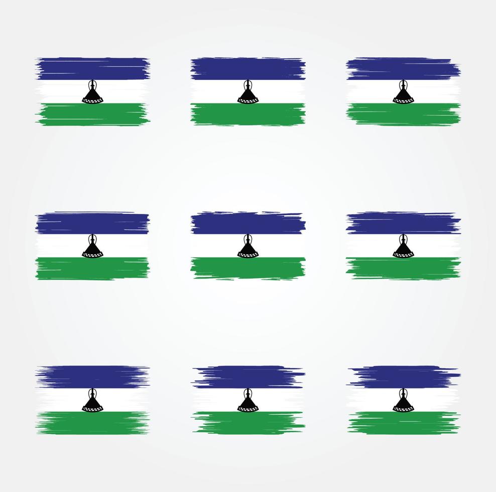 Lesotho Flag Brush. National Flag vector