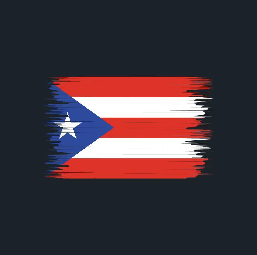 cepillo de bandera de puerto rico. bandera nacional vector