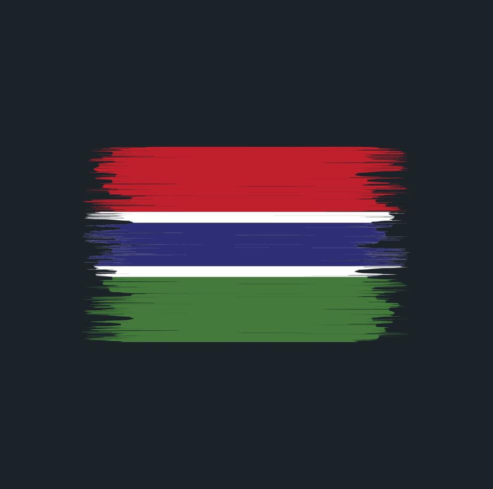 pincel de bandera de gambia. bandera nacional vector