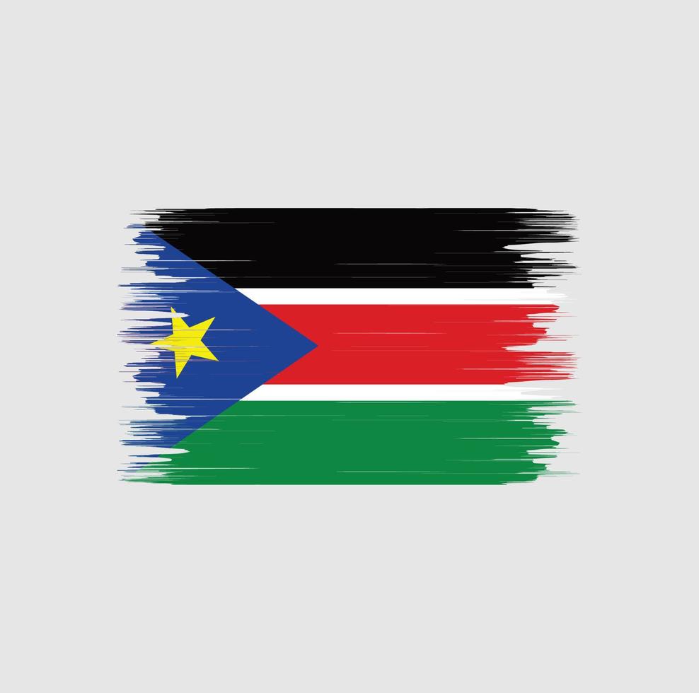 South Sudan Flag Brush. National Flag vector