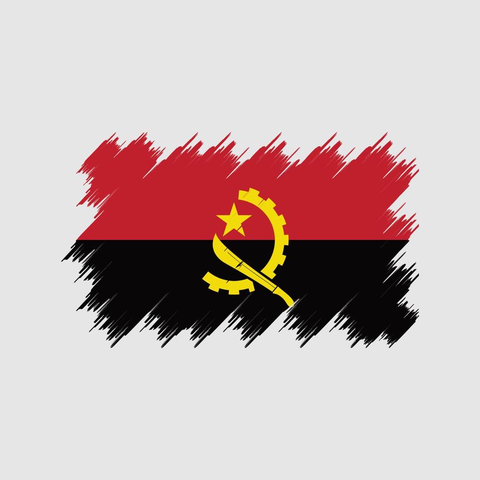 Angola Flag Brush. National Flag vector