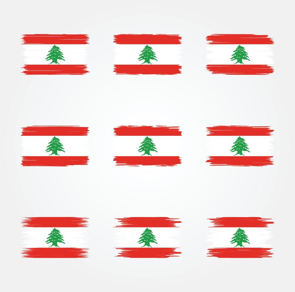 Lebanon Flag Brush. National Flag vector