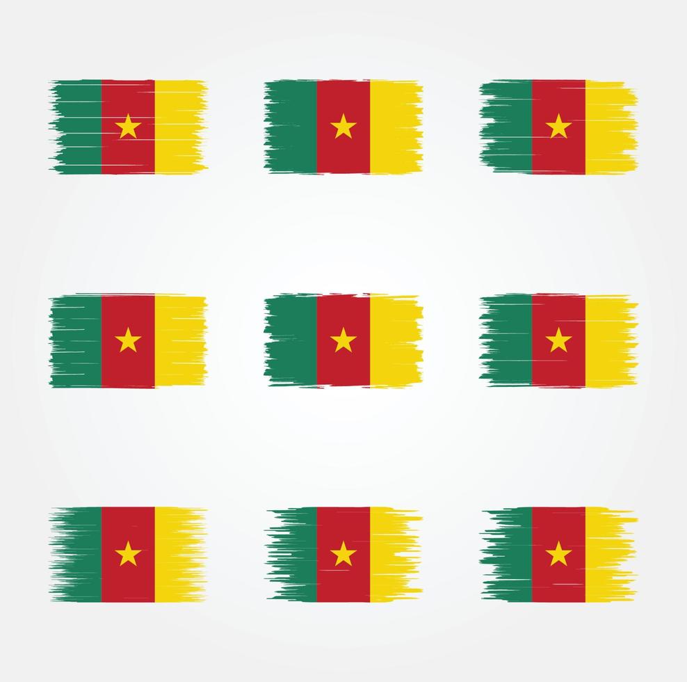 Cameroon Flag Brush. National Flag vector