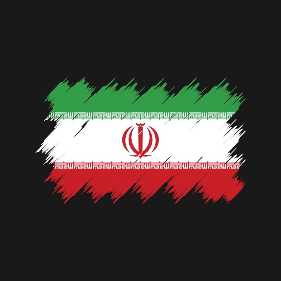 cepillo de la bandera de irán. bandera nacional vector