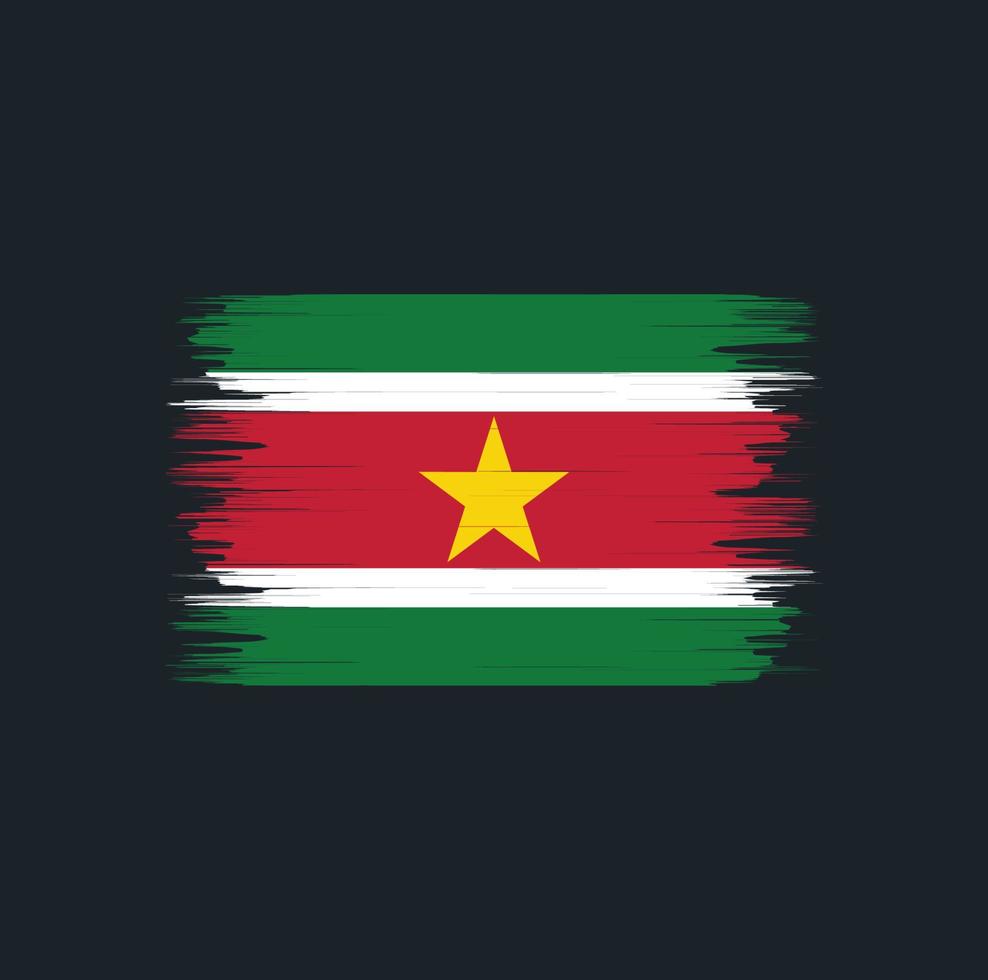 Suriname Flag Brush. National Flag vector