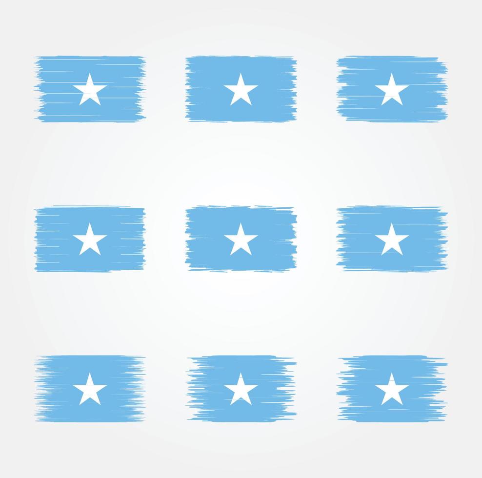 colección de pinceles de bandera de somalia vector