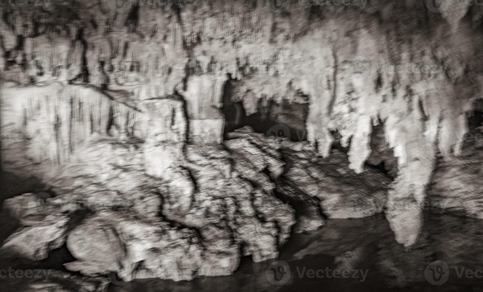 Amazing blue turquoise water and limestone cave sinkhole cenote Mexico. photo