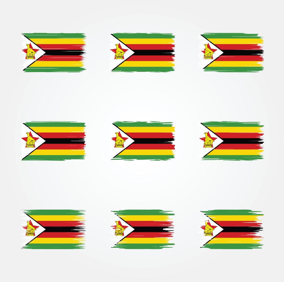 cepillo de bandera de zimbabwe. bandera nacional vector