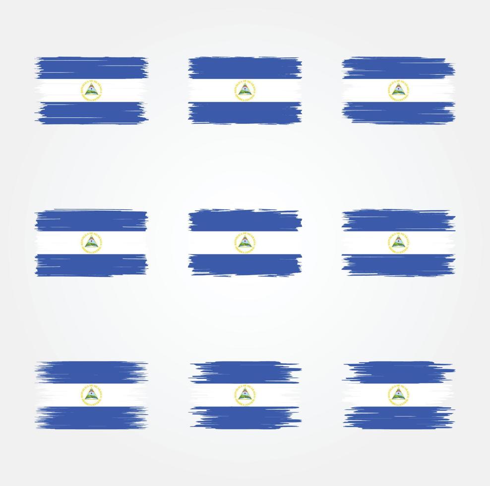 Nicaragua Flag Brush. National Flag vector