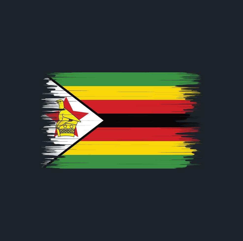 cepillo de bandera de zimbabwe. bandera nacional vector