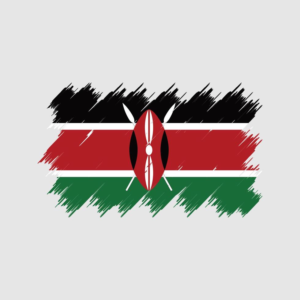 cepillo de bandera de Kenia. bandera nacional vector