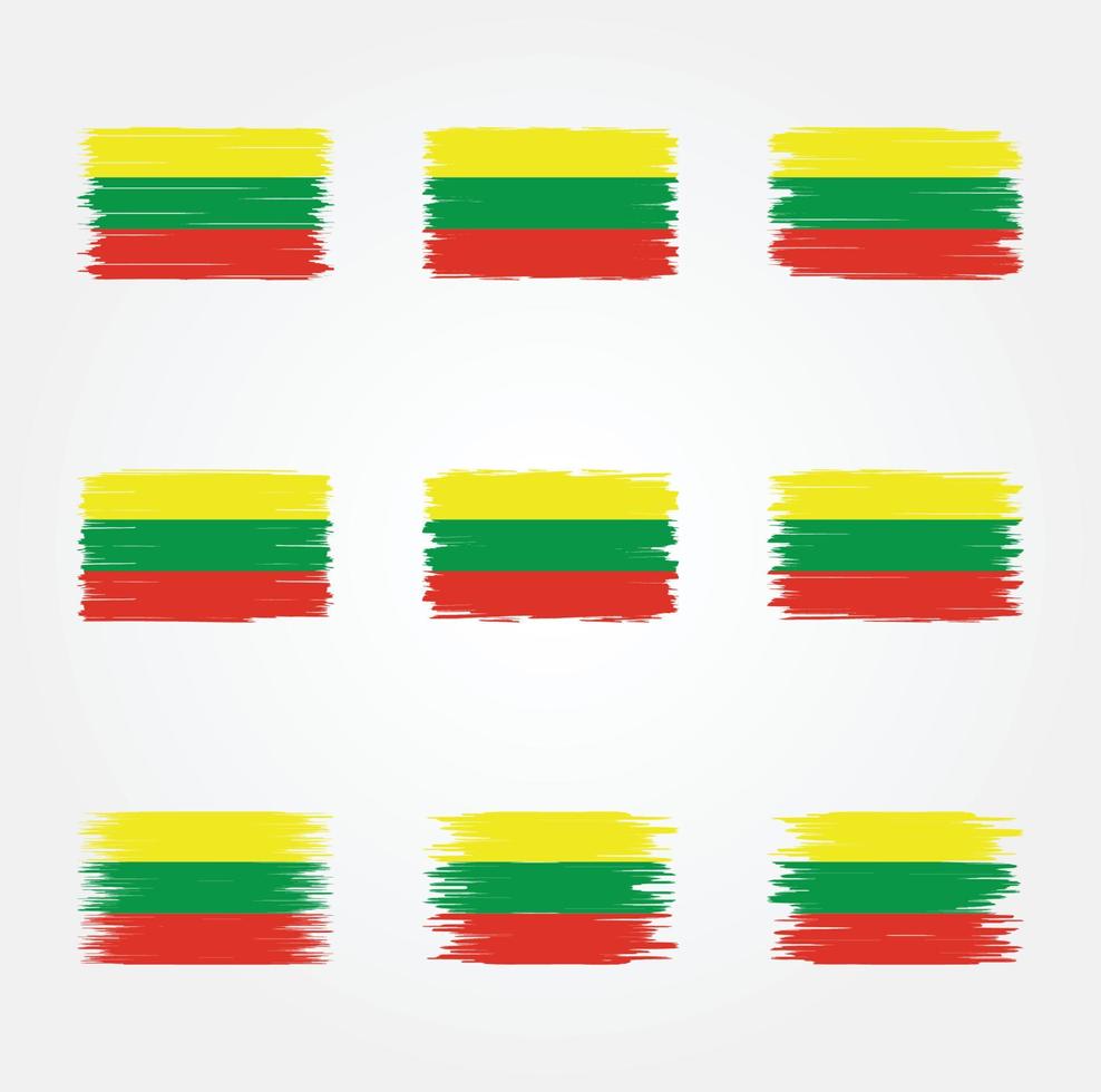 Lithuania Flag Brush Collection vector