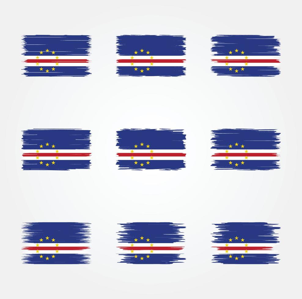 Cape Verde Flag Brush. National Flag vector