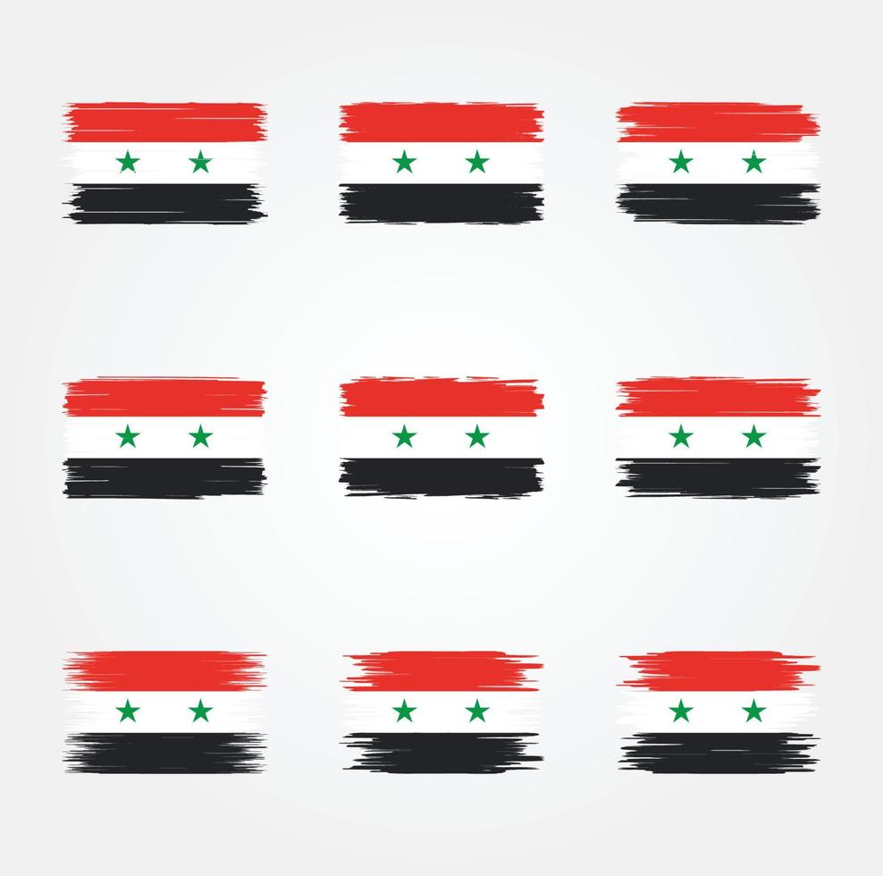 Syria Flag Brush Collection vector