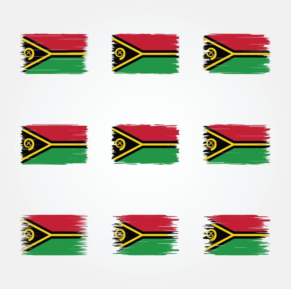 Vanuatu Flag Brush Collection vector