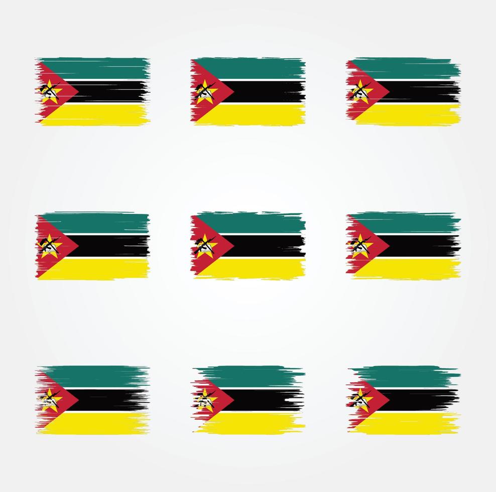 Mozambique Flag Brush. National Flag vector