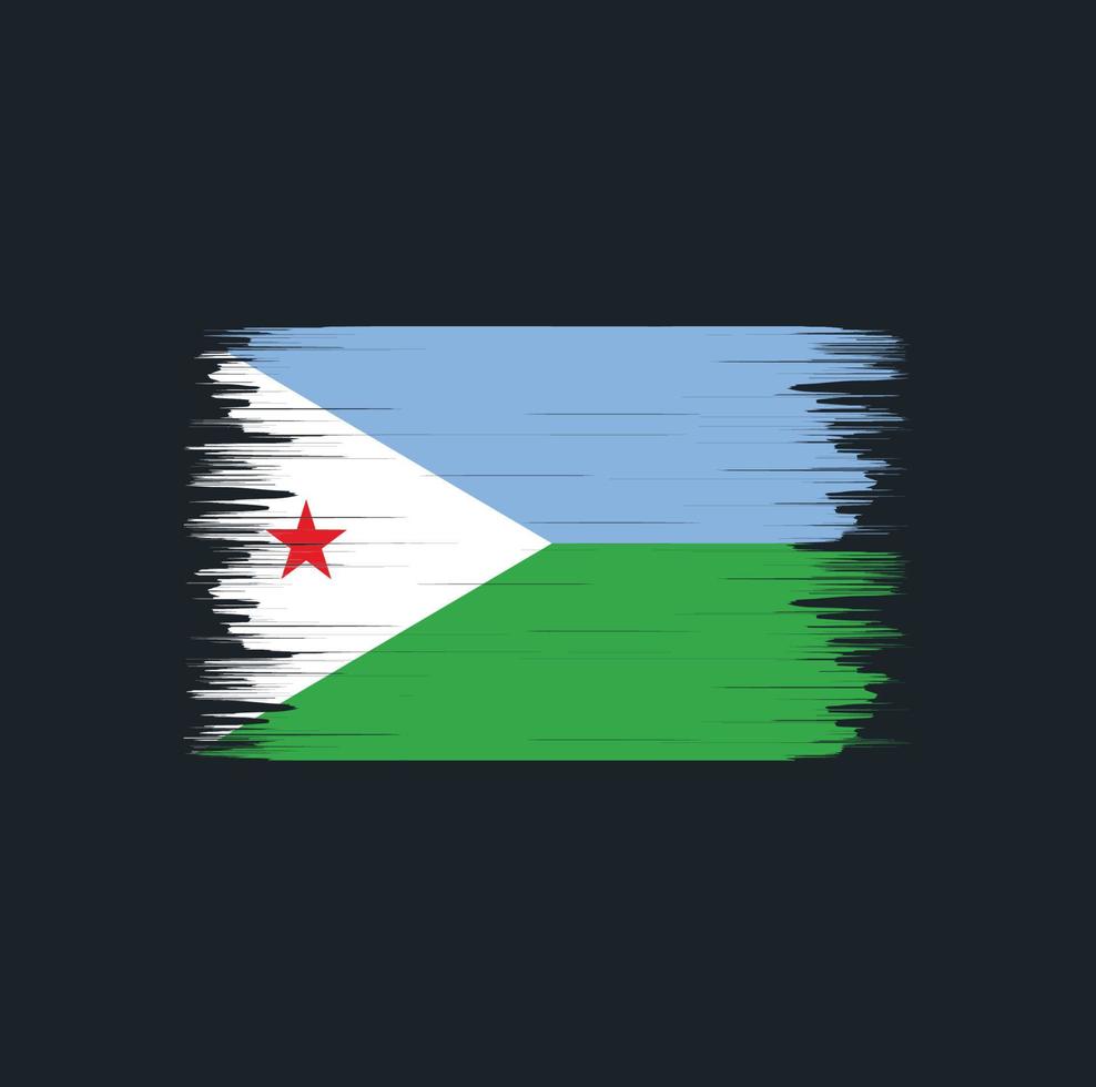 Djibouti Flag Brush. National Flag vector