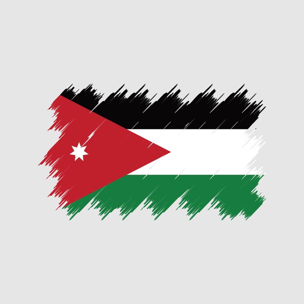 cepillo de la bandera de Jordania. bandera nacional vector