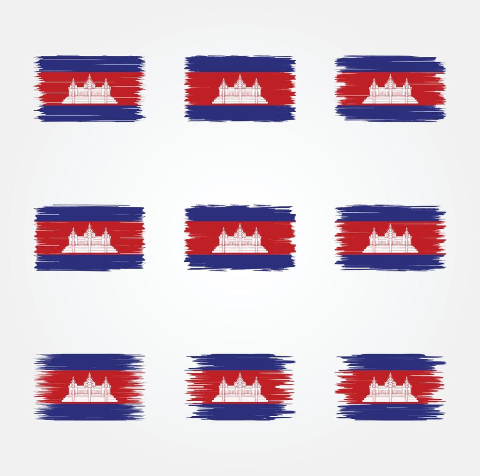 cepillo de bandera de camboya. bandera nacional vector