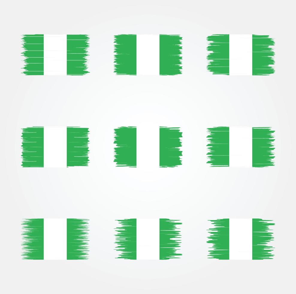 Nigeria Flag Brush Collection vector