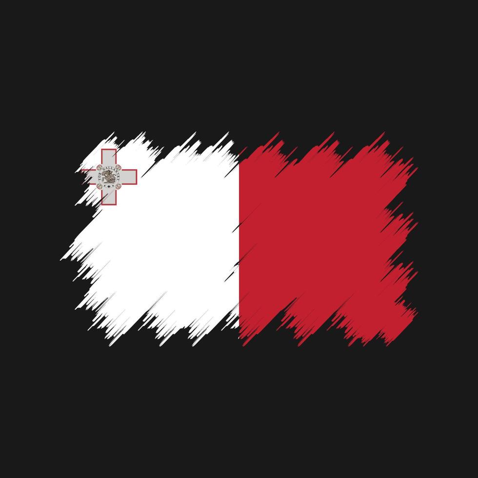 cepillo de bandera de malta. bandera nacional vector