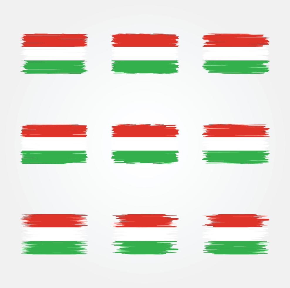 Hungary Flag Brush Collection vector