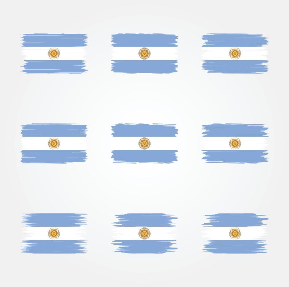 Argentina Flag Brush Collection vector