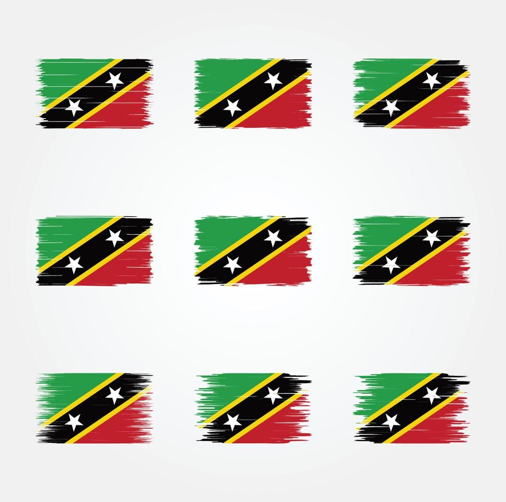 Saint Kitts and Nevis Flag Brush. National Flag vector