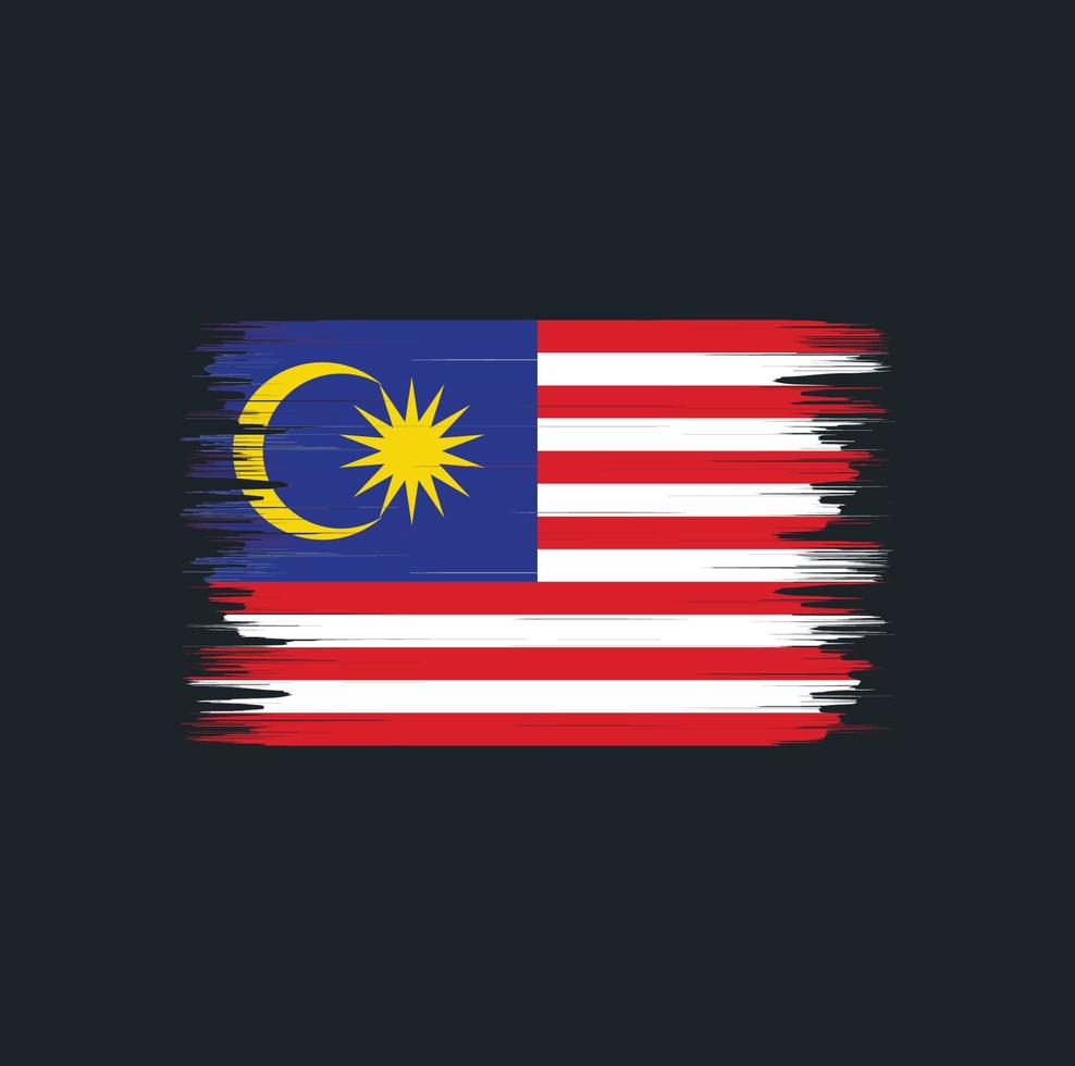 pincel de bandera de malasia. bandera nacional vector