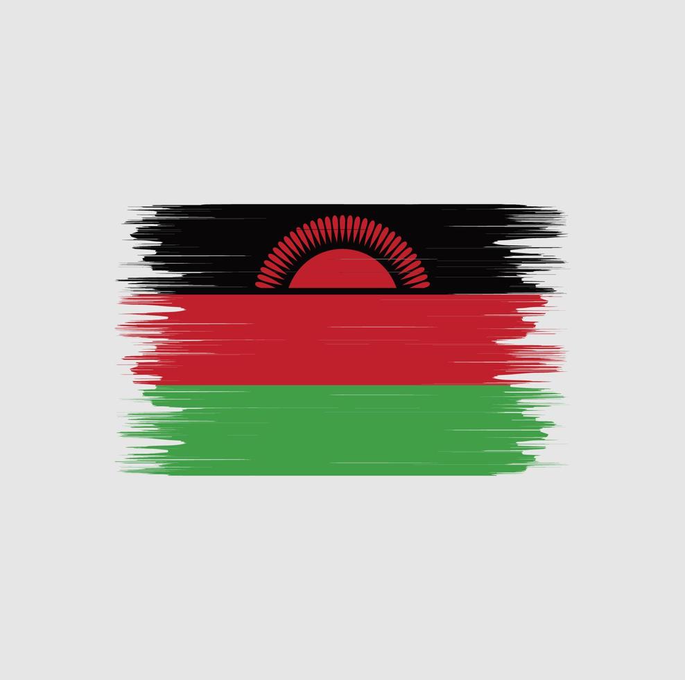 Malawi Flag Brush. National Flag vector