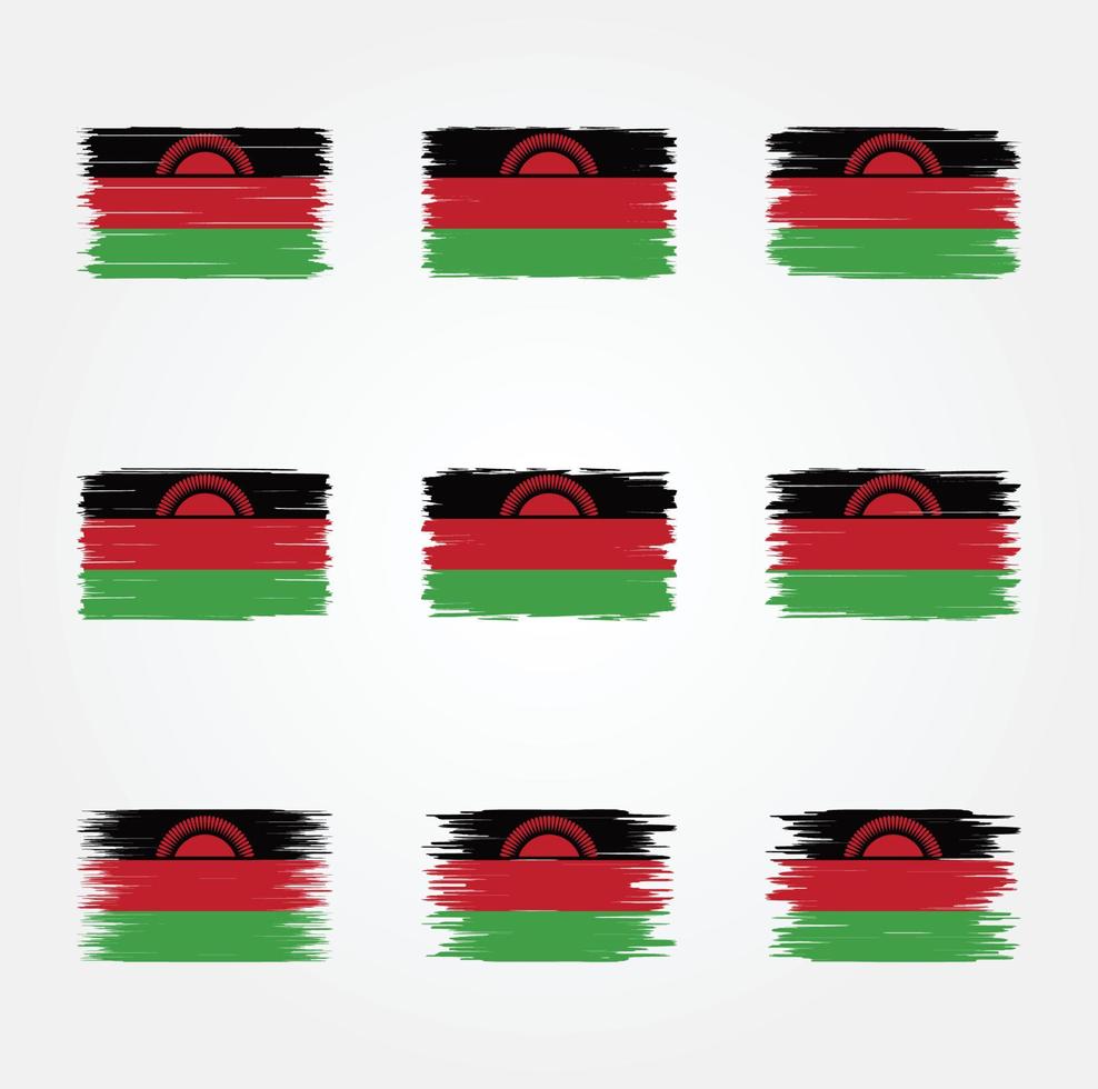 Malawi Flag Brush. National Flag vector