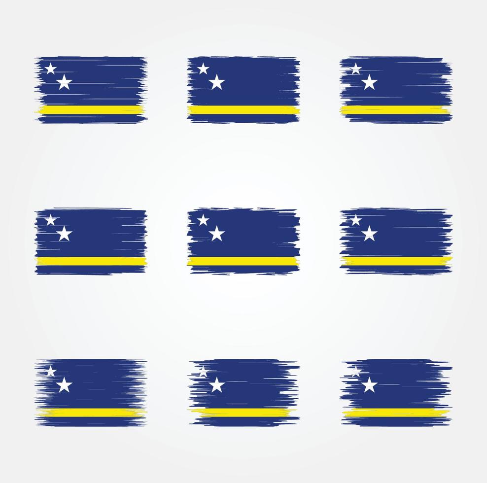 Curacao Flag Brush. National Flag vector
