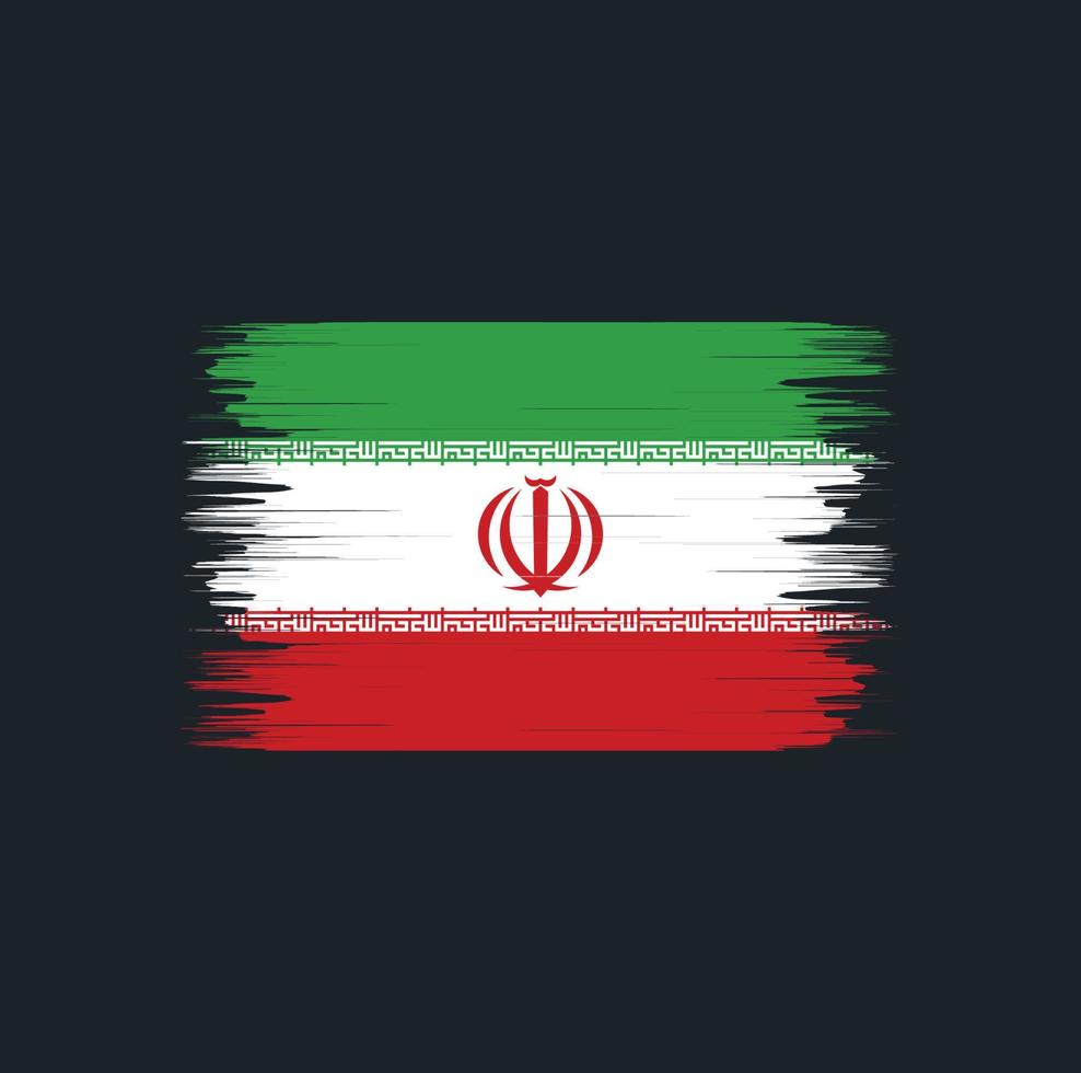 cepillo de la bandera de irán. bandera nacional vector