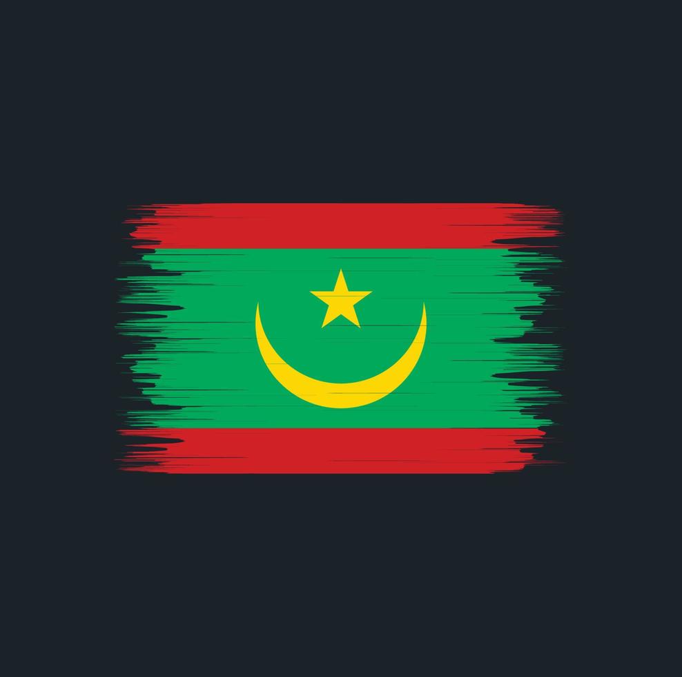 Mauritania Flag Brush. National Flag vector